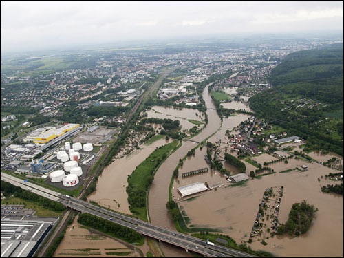 Hochwasser der Weißen Elster in Gera (TLUG, 2013)