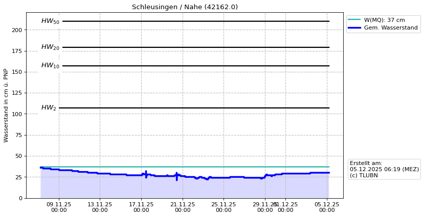 Wasserstand Schleusingen